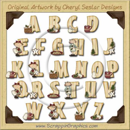 Cookie Time Alphabet & Numbers Clip Art Download