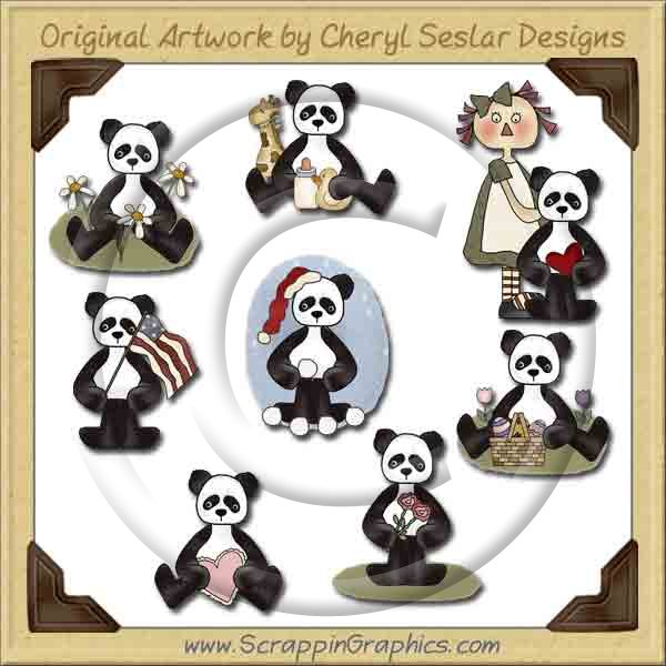 Sweet Panda Collection Graphics Clip Art Download - Click Image to Close
