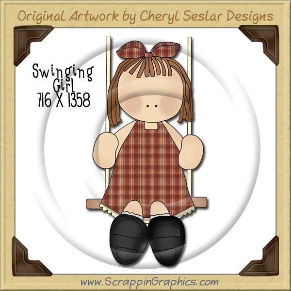 Swinging Girl Single Graphics Clip Art Download - Click Image to Close