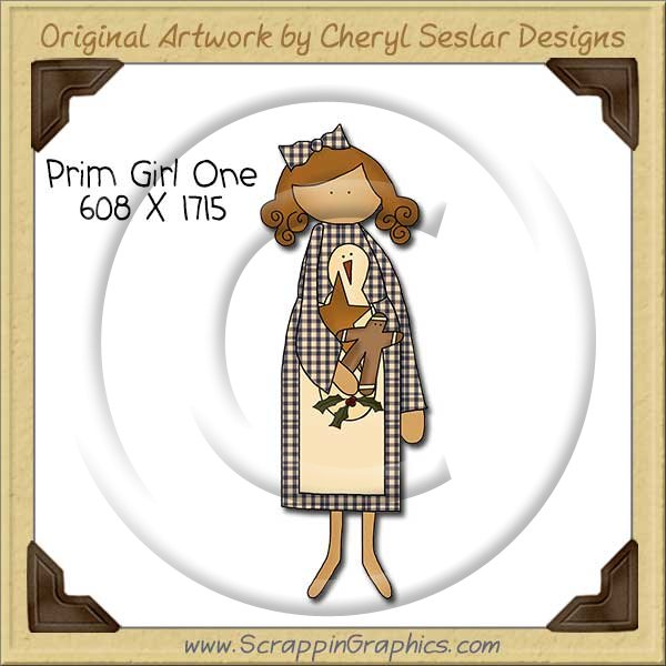 Prim Girl One Single Clip Art Graphic Download - Click Image to Close