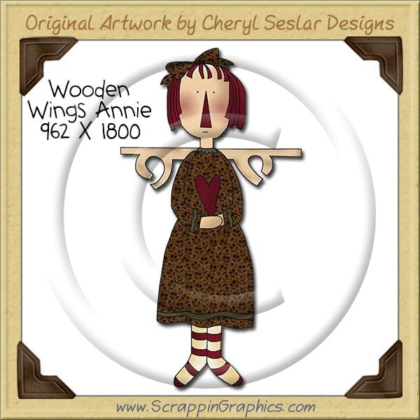 Wooden Wings Annie Single Clip Art Graphic Download - Click Image to Close