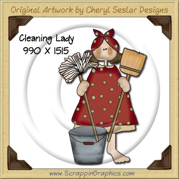 Cleaning Lady Single Graphics Clip Art Download - Click Image to Close