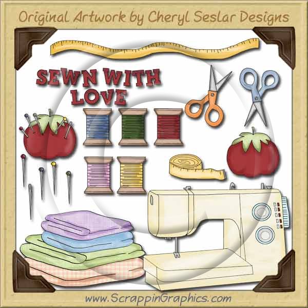 Sewing Elements Collection Graphics Clip Art Download - Click Image to Close