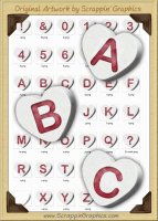 3D White Conversation Hearts Letters & Numbers Clip Art Graphics