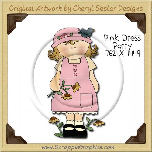 Pink Dress Patty Single Clip Art Graphic Download