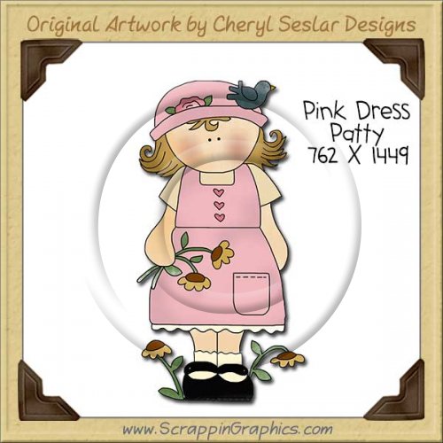 Pink Dress Patty Single Clip Art Graphic Download