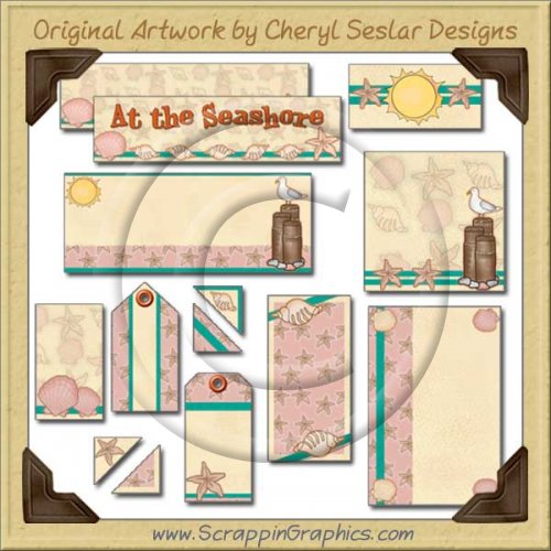 At The Beach Journaling Delights Digital Scrapbooking Graphics Clip Art Download