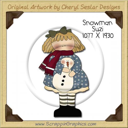 Snowman Suzi Single Clip Art Graphic Download
