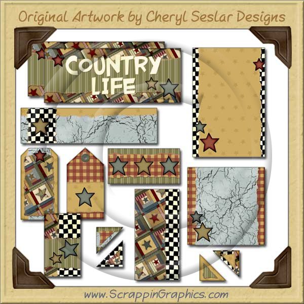 Country Quilt Journaling Delights Digital Scrapbooking Graphics Clip Art Download - Click Image to Close