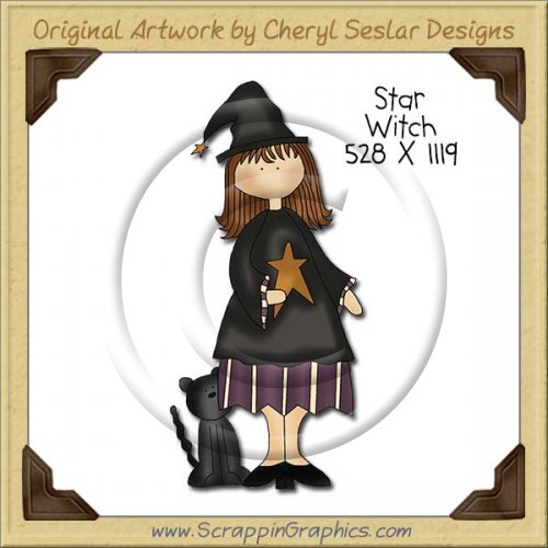 Star Witch Single Clip Art Graphic Download
