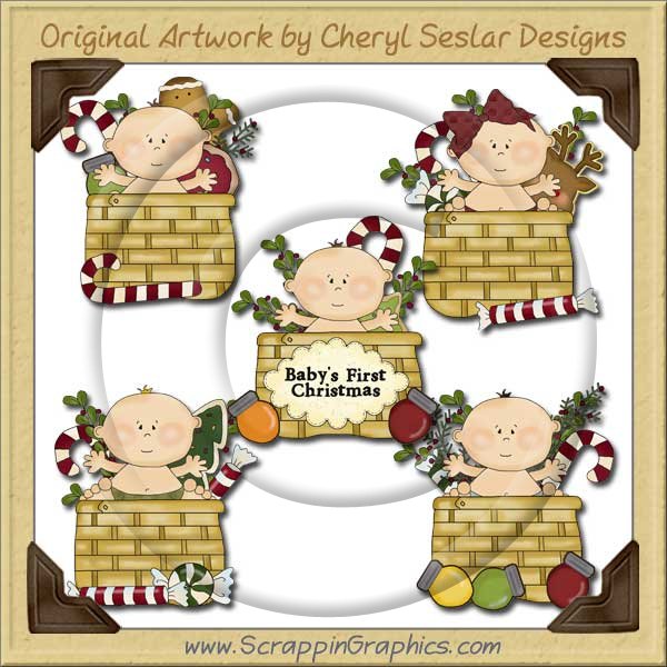 Baby Christmas Baskets Clip Art Download - Click Image to Close
