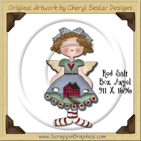 Red Salt Box Angel Single Graphics Clip Art Download - Click Image to Close