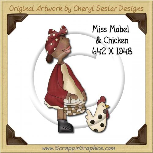 Miss Mabel & Chicken Single Graphics Clip Art Download