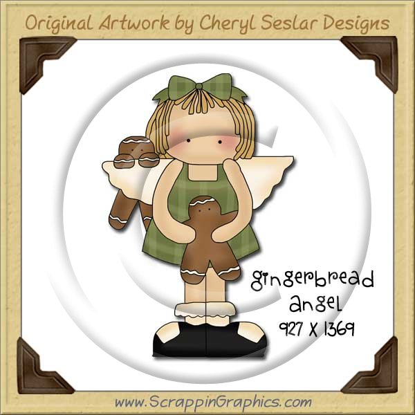 Gingerbread Angel Single Graphics Clip Art Download - Click Image to Close