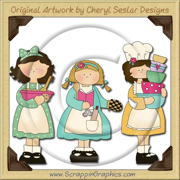 Kitchen Gals Collection Graphics Clip Art Download - Click Image to Close