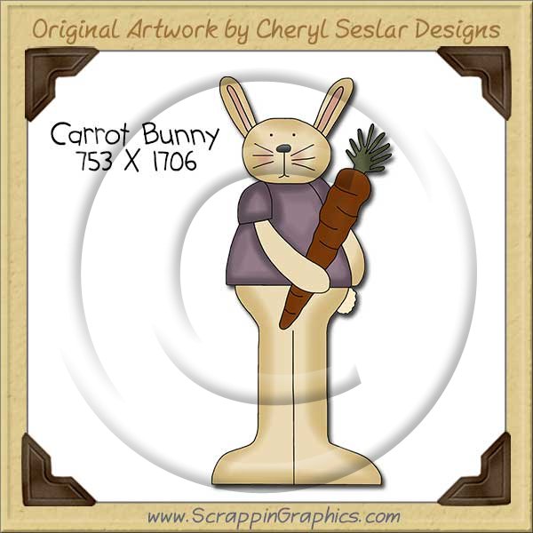 Carrot Bunny Single Clip Art Graphic Download - Click Image to Close