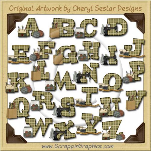 Sew True Alphabet & Numbers Clip Art Download