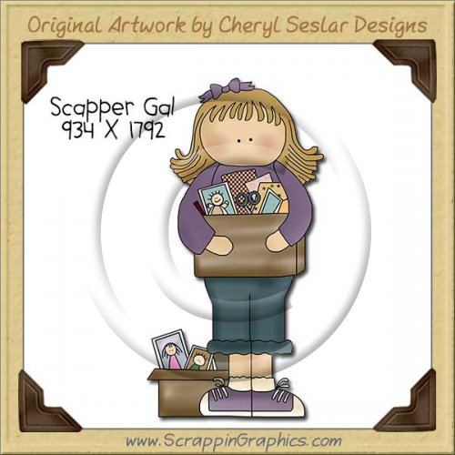 Scrapper Gal Single Clip Art Graphic Download