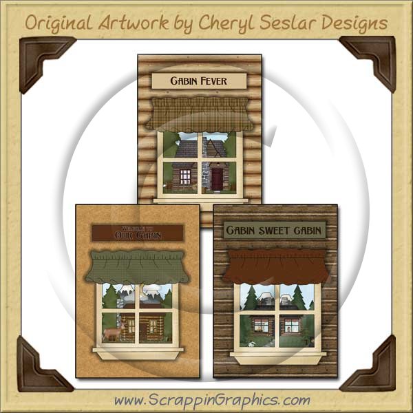 Cabin Window Cards Sampler Card Printable Craft Download - Click Image to Close
