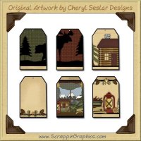 Cabin Fever Tags Collection Printable Craft Download