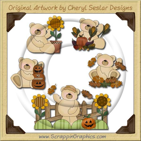 Harvest Thyme Bears Collection Graphics Clip Art Download - Click Image to Close