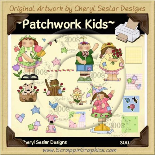 Patchwork Kids Clip Art Graphics Collection