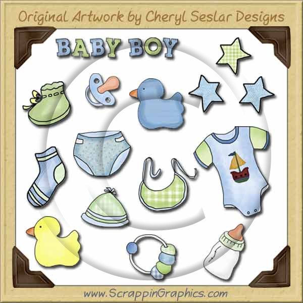 Baby Boy Elements Collection Graphics Clip Art Download - Click Image to Close