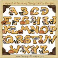 Halloween Annie Alphabet & Numbers Clip Art Download