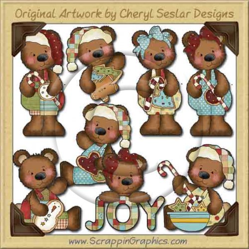 Raggedy Bears Christmas Treats Graphics Clip Art Download