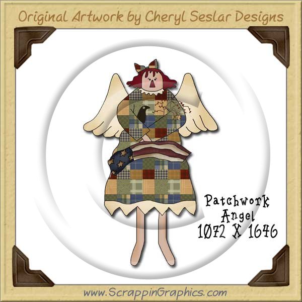 Patchwork Angel Single Graphics Clip Art Download - Click Image to Close