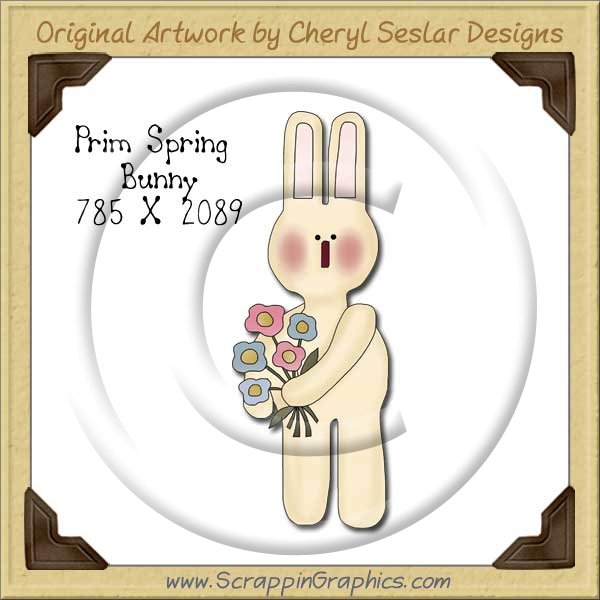 Prim Spring Bunny Single Graphics Clip Art Download - Click Image to Close