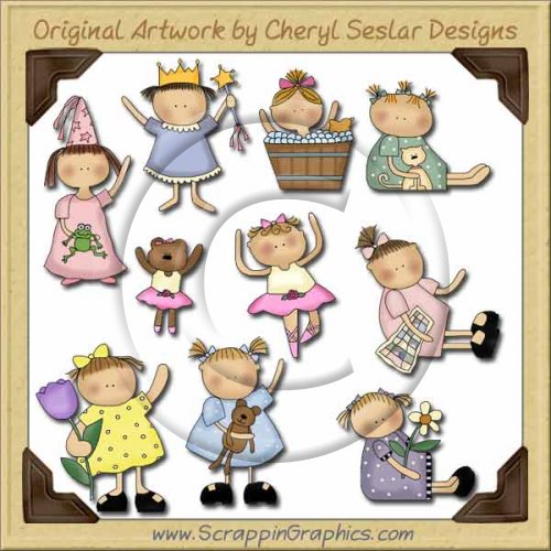 Wee Folk Girls Graphics Clip Art Download