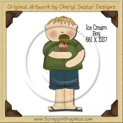 Ice Cream Boy Single Graphics Clip Art Download