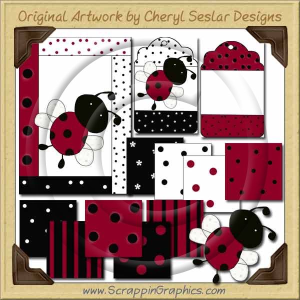 Sweet Ladybug Clipart & Craft Set Collection Graphics Clip A - Click Image to Close