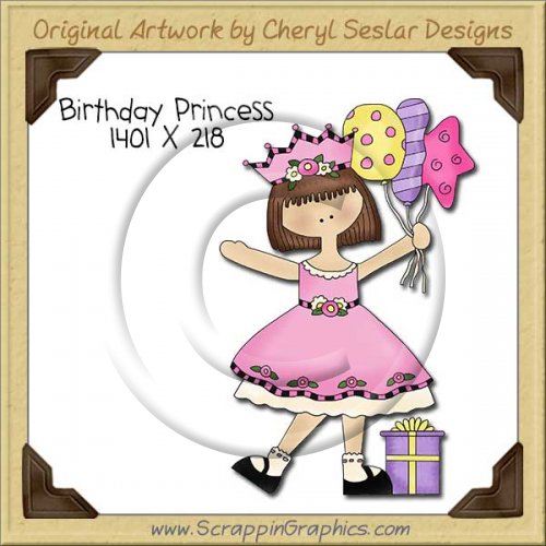 Birthday Princess Single Clip Art Graphic Download