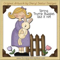 Spring Thyme Buddies Single Clip Art Graphic Download