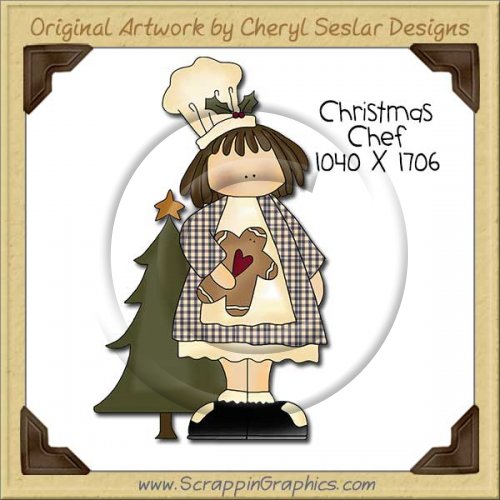 Christmas Chef Single Clip Art Graphic Download