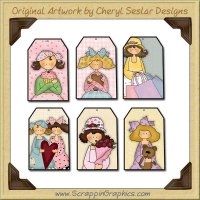 Cutie Kids Tags Collection Printable Craft Download