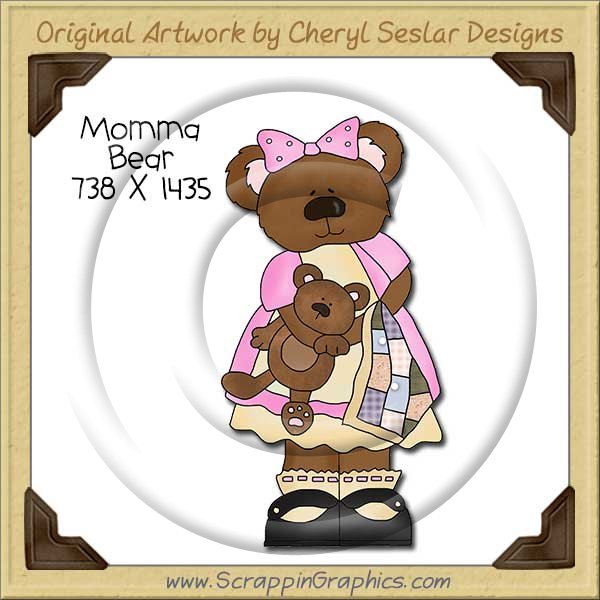 Momma Bear Single Clip Art Graphic Download - Click Image to Close