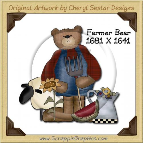 Farmer Bear Single Graphics Clip Art Download
