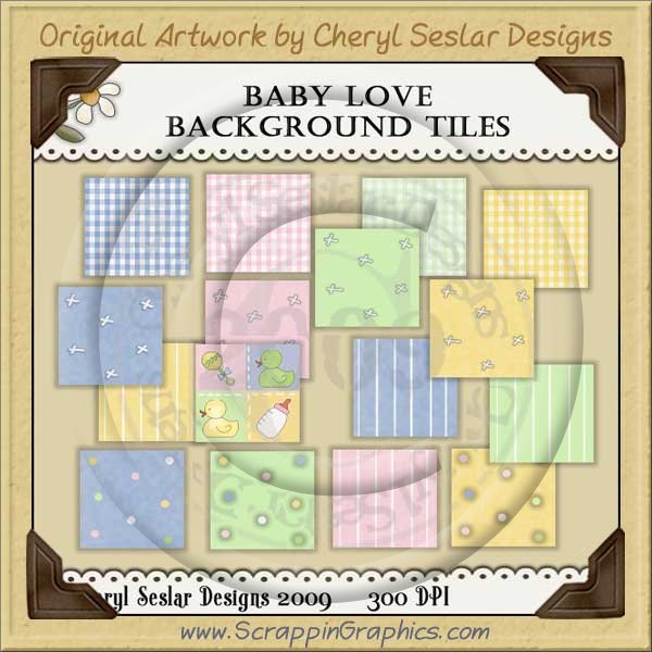 Baby Love Background Tiles Clip Art Graphics - Click Image to Close