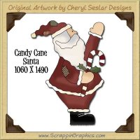 Candy Cane Santa Single Graphics Clip Art Download