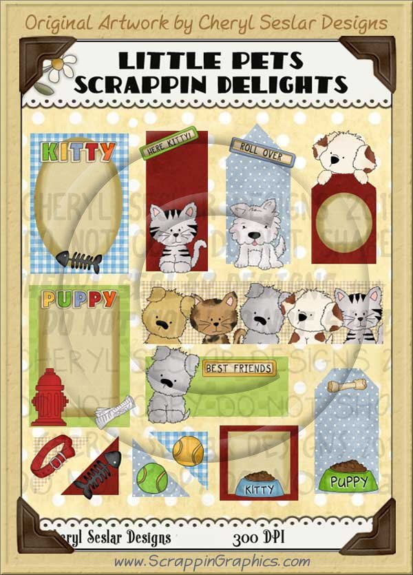 Little Pets Scrappin' Delights Clip Art Graphics - Click Image to Close