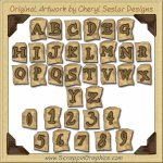 Antique Kraft Alphabet Graphics Clip Art Download