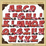 Emergency Vehicles Alphabet & Numbers Clip Art Download