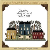 Country Neighborhood Single Clip Art Graphic Download