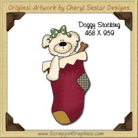 Doggy Stocking Single Graphics Clip Art Download