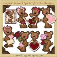 Raggedy Bears Valentines Graphics Clip Art Download