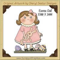 Easter Girl Single Graphics Clip Art Download
