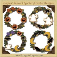 Halloween Cookie Wreaths Limited Pro Graphics Clip Art Download
